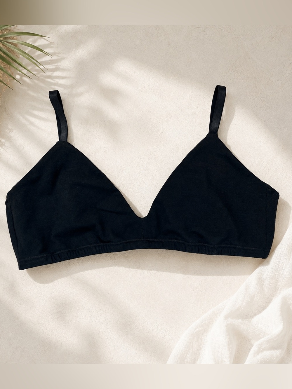Eberjey Black Unlined Triangle Gold Hardware Bralette - Picture 7 of 7